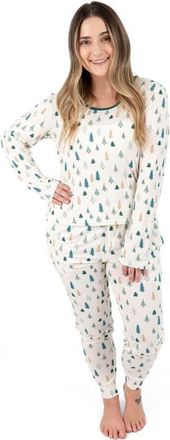 Leveret Womens Viscose Matching Family Holiday Pajamas, Reindeer & Polar Bear Prints in Pine Tree at Nordstrom, Size X-Large