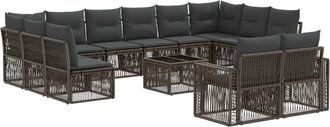 vidaXL Conjunto De Sof&aacute;s De Jard&iacute;n 13 Uds. Gris Y Gris Oscuro Vidaxl