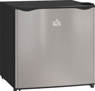 HOMCOM 46L Counter Top Fridge with Chiller Box Mini Fridge for Bedrooms Silver | TJ Hughes