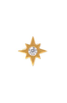 Girls Crew Star Bright Single Flat Back Earring in Gold at Nordstrom
