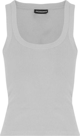 Jacquemus Tops, Dames, Wit, M, Katoen, Gros Grain Katoenen Tanktop