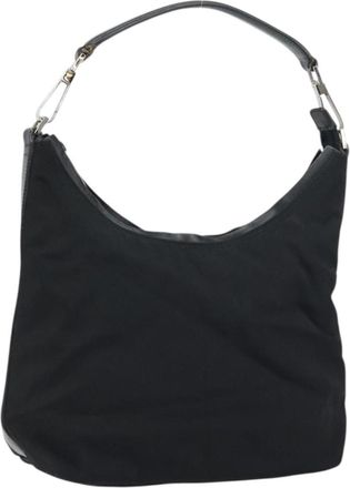 Gucci Zip Hobo Nylon Black Nylon Handbag (Pre-Owned)