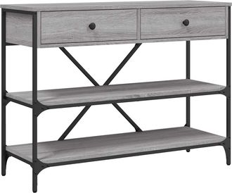 vidaXL Vidaxl - Mesa Consola Con Cajones Estantes Madera Ingenier&iacute;a Sonoma Gris