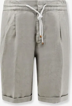 Brunello Cucinelli Bermuda in lino con coulisse - BRUNELLO CUCINELLI - gender_Man