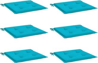 vidaXL Cojines para silla de jardín 6 uds tela turquesa 50x50x4 cm Vidaxl