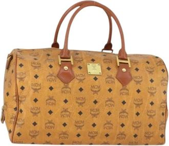 MCM Pre-owned Handbags, female, Brown, Size: ONE SIZE Pre-owned Boston Bag