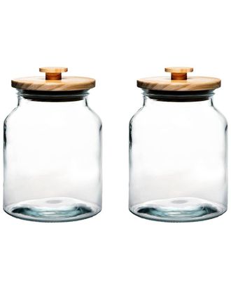 10 Strawberry Street Set Of 2 Denali Glass Canisters