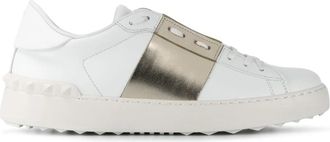 Valentino Garavani Open Sneaker With Metallic Stripe - Dames - Sneakers - Wit - 40 EU - Leer - Schoenen