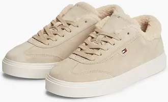 Tommy Hilfiger Womens Fleece-Lined Suede Cupsole Sneaker - Horseradish - US 6.5 / EU 37