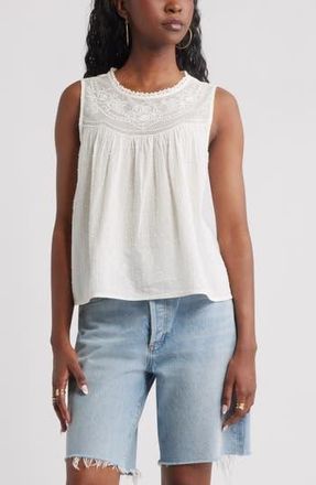 Treasure & Bond Mesh Yoke Tank in Ivory Egret at Nordstrom Rack, Size X-Large