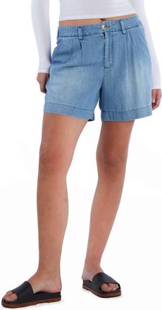 BILLY T Pleated Chambray Shorts in Denim at Nordstrom, Size X-Small