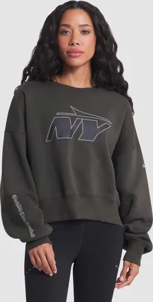 Nike New York Jets Rivalries Collection Oversized Nike Womens NFL Pullover Crew in Green | 01D73JG72-YHQ