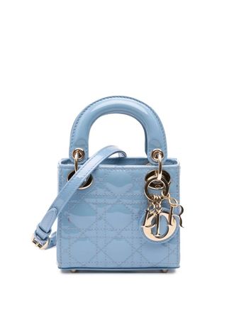 Dior 2021 Micro Patent Cannage Lady Dior satchel - women - Patent Leather - One Size - Blue