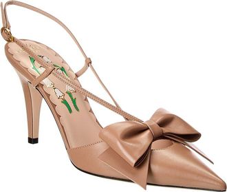 Valentino Bowow 85 Leather Slingback Pump