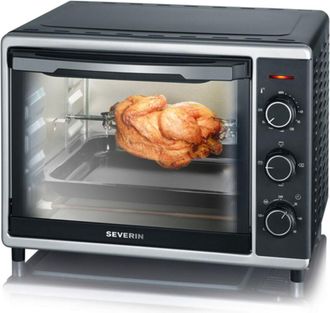 Severin TO2056 - Mini forno - 30 l - 1600 w - Calore ventilato - Nero e argento