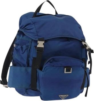 Prada Pre-owned Nylon Rugzak - Dames - Vintage Rugzakken - Blauw - ONE Size - Nylon - Vintage