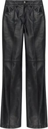 The Attico Pantaloni con inserti in pelle - Nero