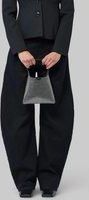 Alaia Black Denim Round Pants