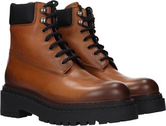 Prada Womens Brown Leather Ankle Boots
