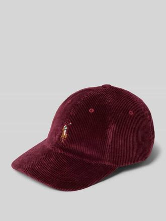 Polo Ralph Lauren Cap aus Cord mit Label-Stitching in Dunkelrot, Größe 1