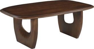 DRAWER Mesa de caf&eacute; de madera - madera oscura