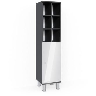 Vicco Armario Mediano Fynn, Blanco Alto Brillo, 30 X 130.6 Cm Puerta Grande