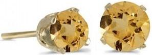 Allurez 0.80ct Round Citrine Stud Earrings November Birthstone 14k Yellow Gold