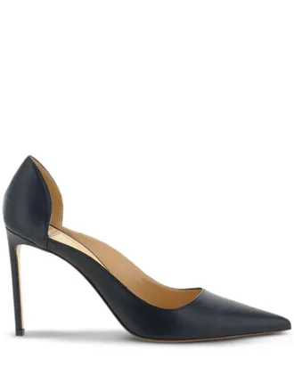 Francesco Russo Leren pumps - Zwart