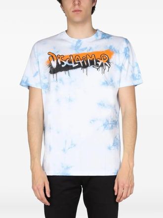 Disclaimer T-shirt met tie-dye print - Wit