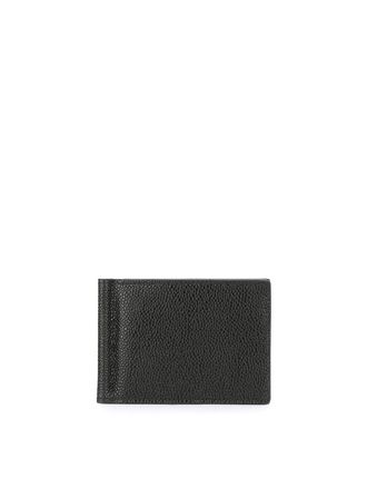 Thom Browne Money clip wallet in black pebble grain