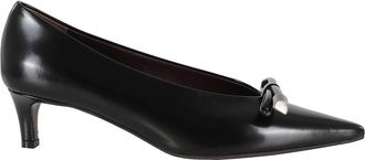Roberto Festa Milano Duif Geborsteld Leren Decollet&eacute; met Strik - Dames - Pumps - Zwart - 40 EU - Leer - Schoenen