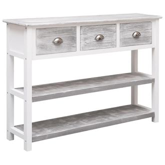 Berkfield Home Sideboard Antique Grey 108x30x76 cm Solid Paulownia Wood | Size: 108 x 30 x 76 cm
