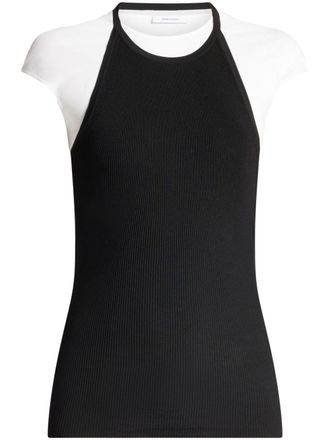 Ferragamo colourblock panelled top - women - Viscose/Polyester - M - Black