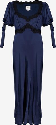 Reformation Langes Satinkleid mit V-Ausschnitt Stella Silk