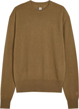 Toteme Classic Crew-neck Cashmere Jumper - Khaki - Xxs (UK4 / Xxs)