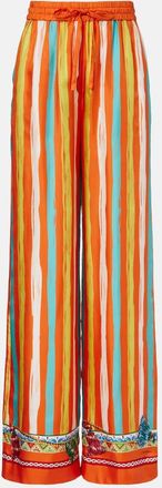 Dolce & Gabbana Pantaloni a gamba larga in seta a righe