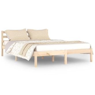 Berkfield Home Day Bed Solid Wood Pine 140x200 cm Double in Light Tan