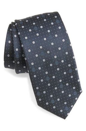 BOSS Geometric & Polka Dot Silk Tie in Dk Bu at Nordstrom Rack