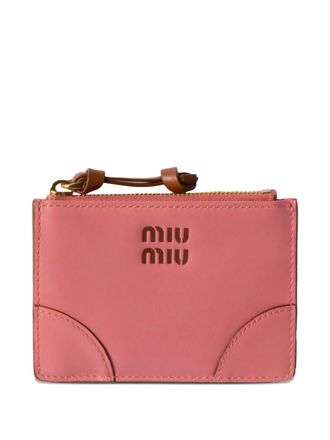 Miu Miu debossed-logo leather wallet - Pink