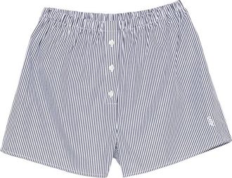 Sporty & Rich Striped Embroidered-logo Shorts