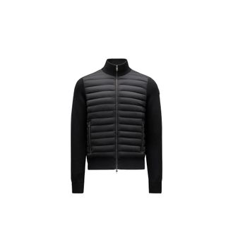 Moncler Padded Crêpe Cotton Zip-up Cardigan Black Size 3XL