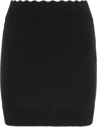 Chlo&eacute; Fitted Mini Rok - Dames - Korte rokken - Zwart - M - Wol - Rokken