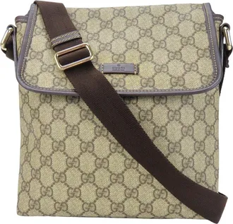 Gucci Beige GG Supreme Canvas Shoulder Bag (Authentic Pre-Loved)