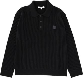 Maison Kitsuné Long-Sleeved Polo Shirt-Uomo