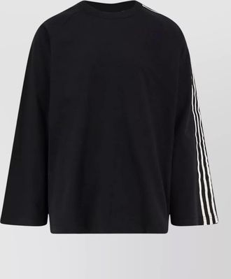 Yohji Yamamoto cotton crew neck t shirt side stripe