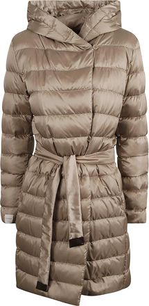 Max Mara Womens Novef Beige Reversible Padded Long Coat