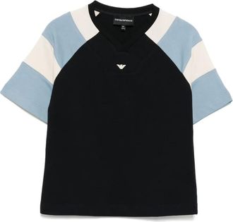 Emporio Armani logo-embroidered T-shirt - kids - Cotton - 10 yrs - Blue