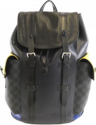 Louis Vuitton Graphite Coated Canvas Leather Backpack (Pre-Owned)