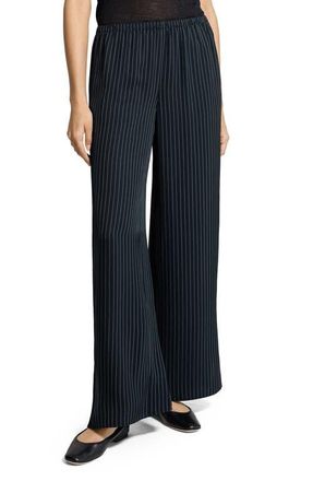 Theory Slit Hem Wide Leg Pants in Black Multi at Nordstrom, Size X-Large