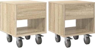 vidaXL Mesita De Noche 2 Uds. Roble Sonoma 40,5 X 40 X 48 Cm Vidaxl